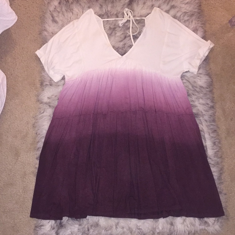 Crimson to Cream ombré babydoll dress